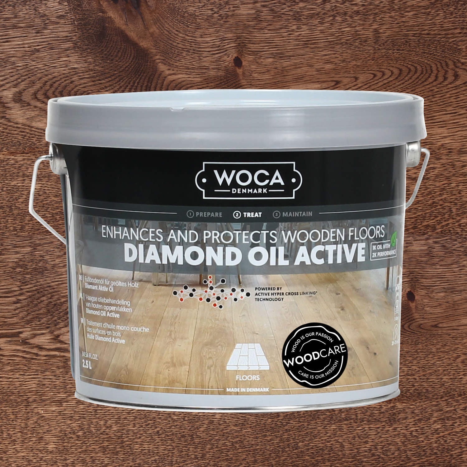 WOCA Diamant Öl Aktiv smoke braun 2,5l